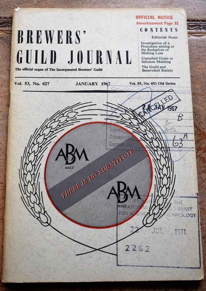 BREWERS' GUILD JOURNAL January 1967 Vol.53 No.627 Image