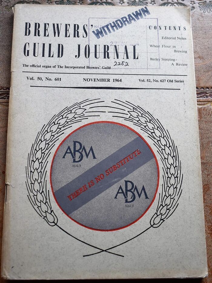 BREWERS' GUILD JOURNAL November1964 Vol.50 No.601 Image