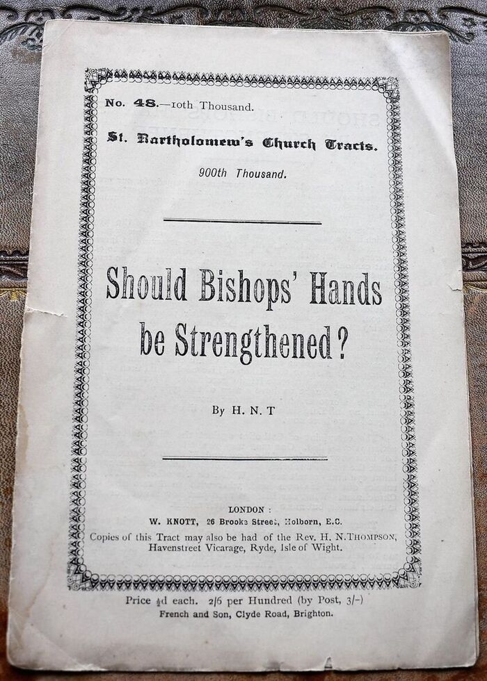 St. Bartholomew's Church Tracts - Should Bishops' Hands Be Strengthened? Image