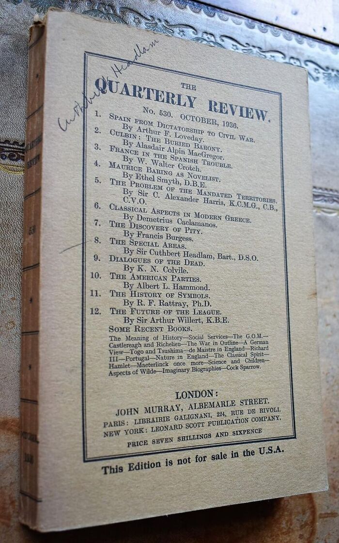 The Quarterly Review No.530 October 1936 Image