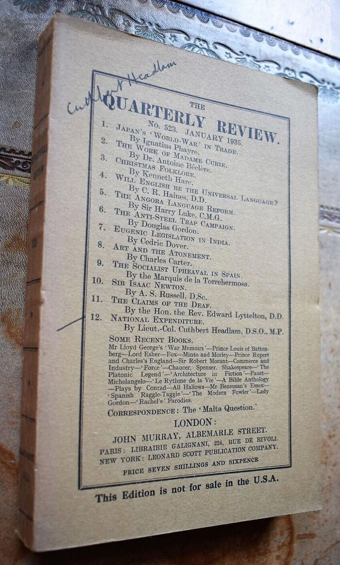 The Quarterly Review No.523 January 1935 Image