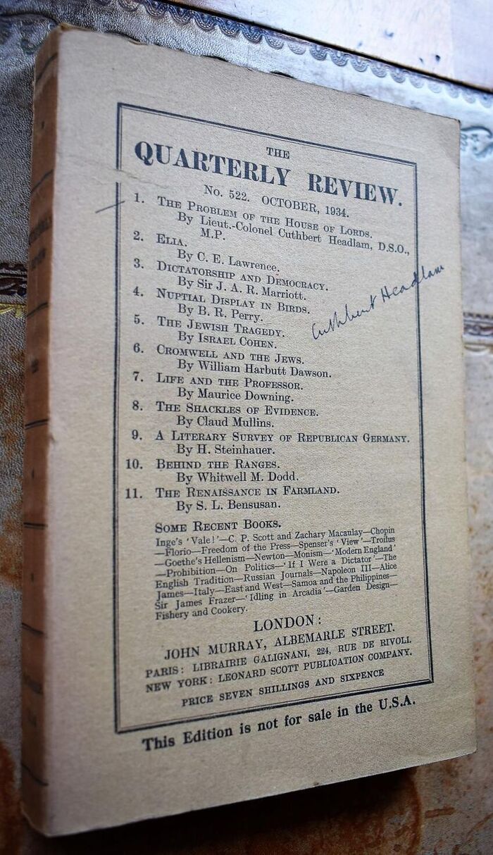 The Quarterly Review No.522 October 1934 Image