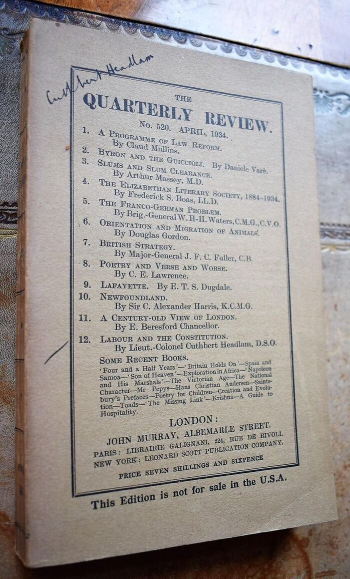 The Quarterly Review No.520 April 1934 Image