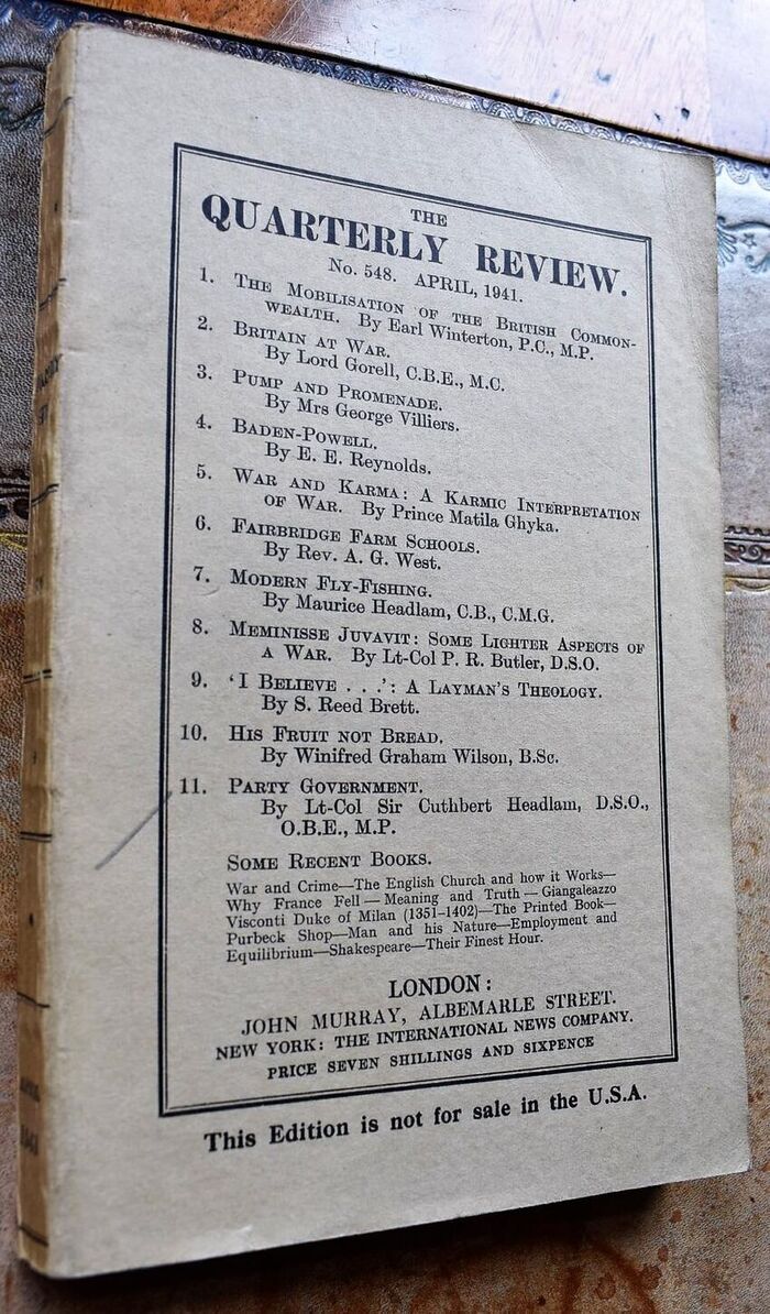 The Quarterly Review No.548 April 1941 Image