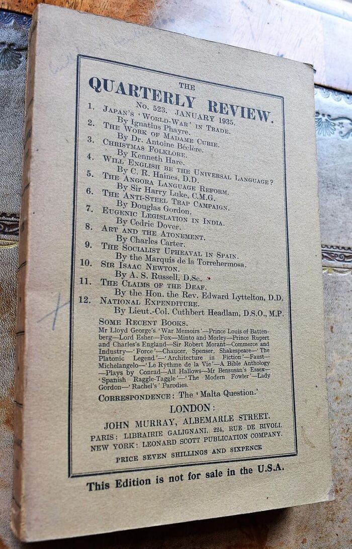 The Quarterly Review No.523 January 1935 Image
