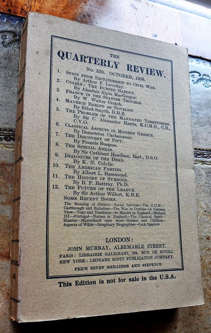 The Quarterly Review No.530 October 1936 Image