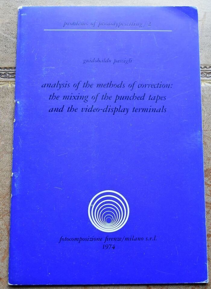 Analysis Of The Methods Of Correction : The Mixing Of The Punched Tapes And The Video-display Terminals / Analisi Dei Metodi Di Correzione : La Miscelazione Dei Nastri Ed I Terminali Video Image
