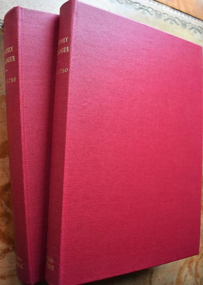 The Monthly Catalogue 1723-1730 containing an exact register of all books, sermons, plays, poetry and miscellaneous pamphlets printed and published in London, or the Universities. With a Compleat Index to the Whole [2 Volumes] Image