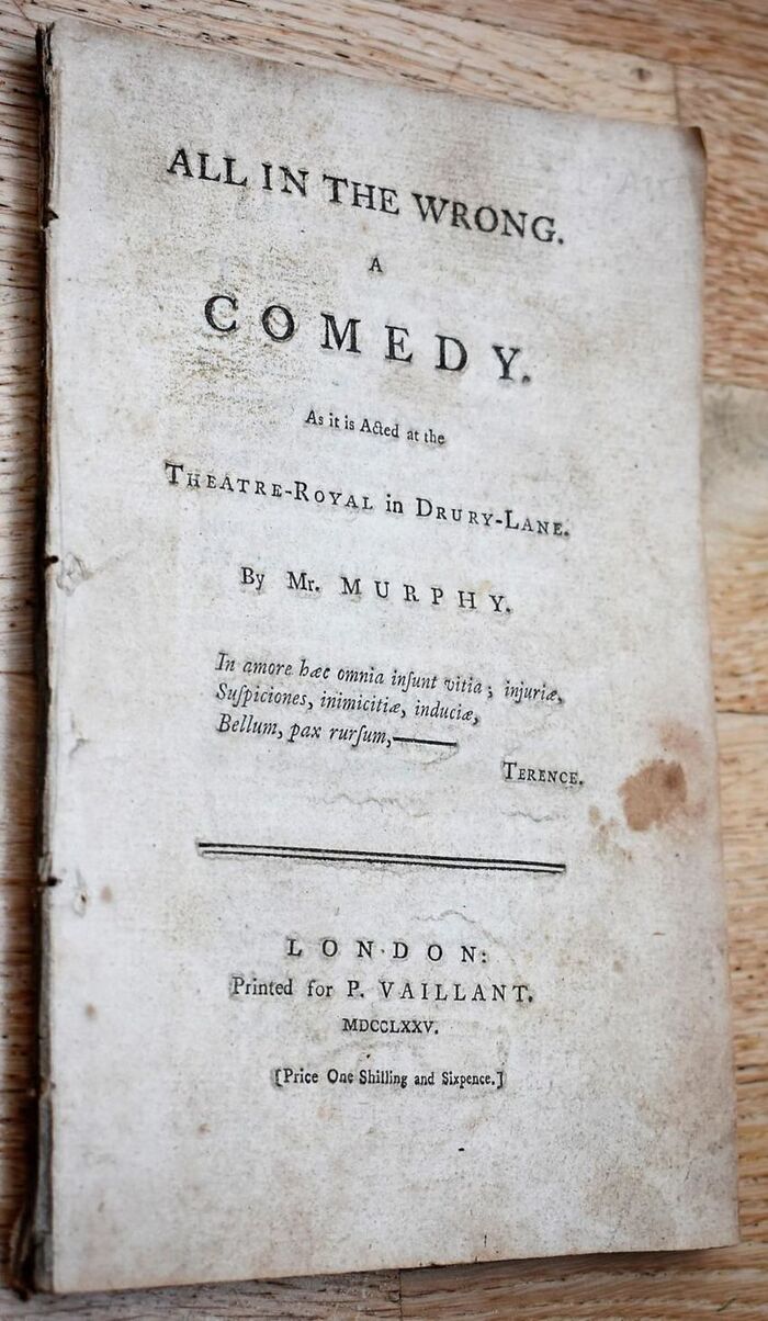 ALL IN THE WRONG A Comedy as it is Acted at the Theatre-Royal in Drury-Lane Image
