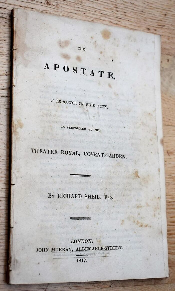 THE APOSTATE A Tragedy In Five Acts as performed at the Theatre Royal, Covent-Garden Image