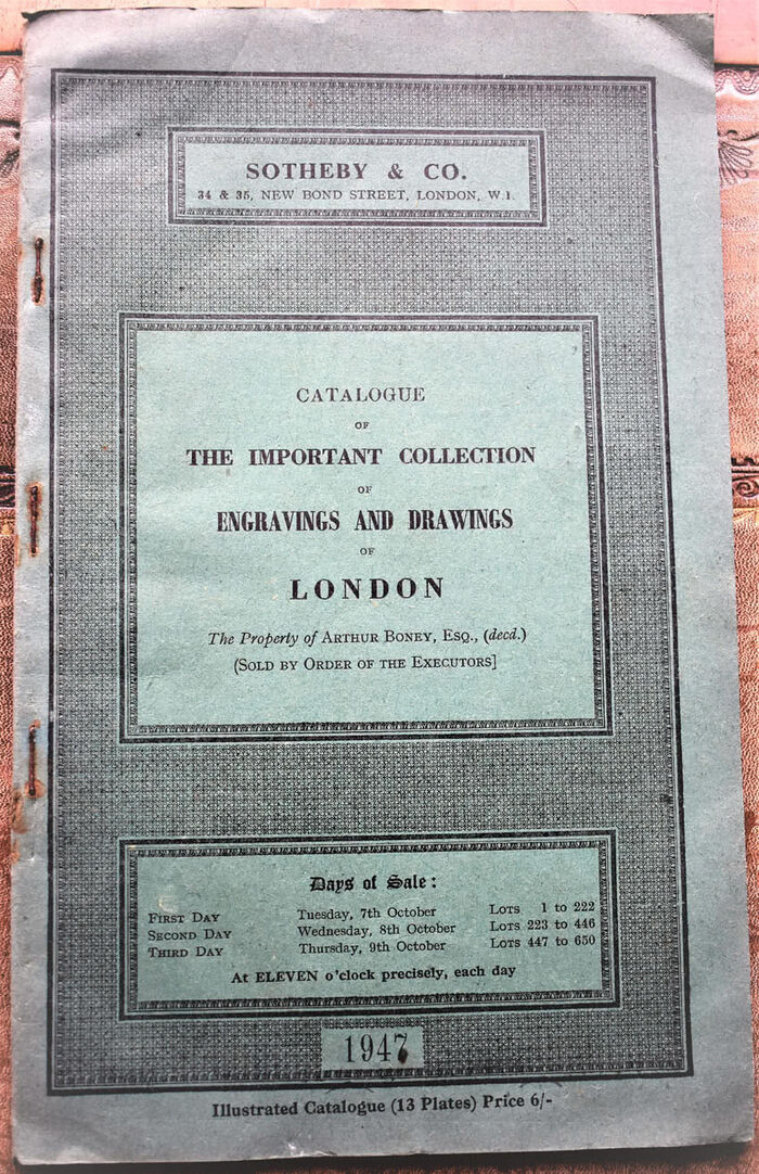 Catalogue Of The Important Collection Of Engravings And Drawings Of London Image