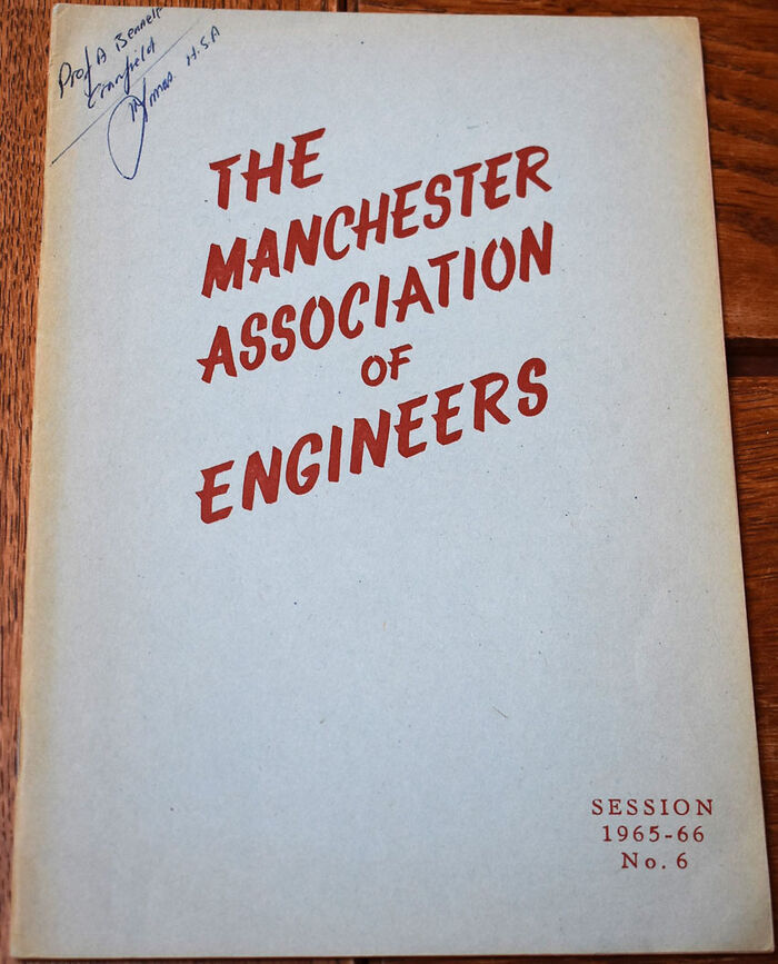 A SURVEY OF AERODYNAMICS The Manchester Association Of Engineers Session 1965-66 No.6 Image