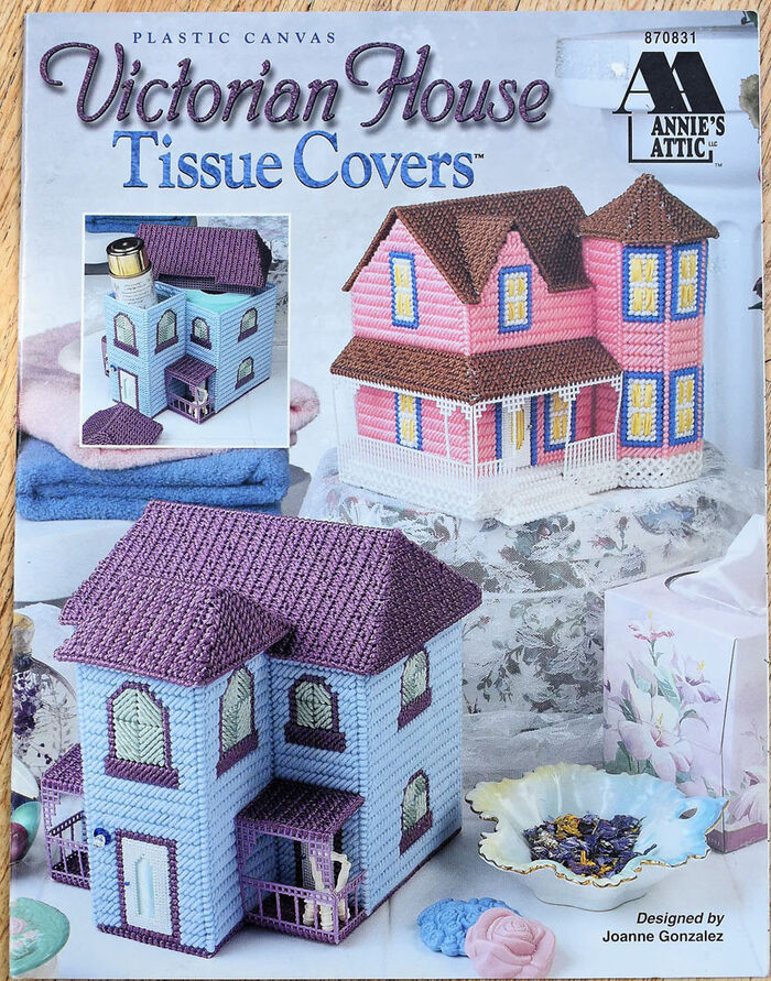 Plastic Canvas Victorian House Tissue Covers Image