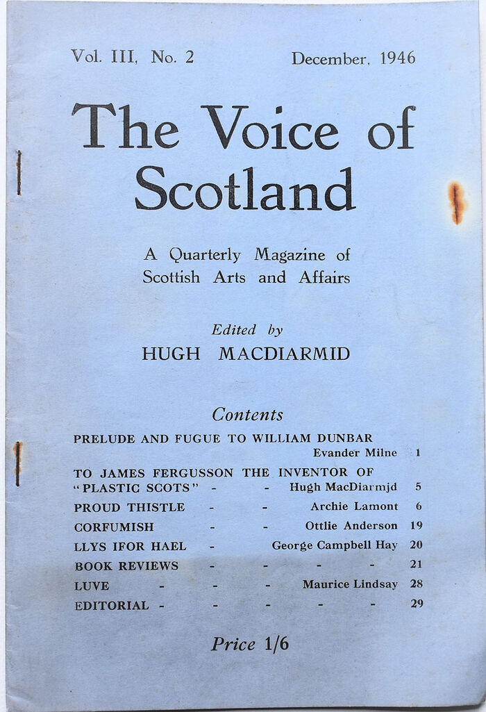 THE VOICE OF SCOTLAND A Quarterly Magazine Of Scottish Arts And Affairs Vol.III No.2 December 1946 Image