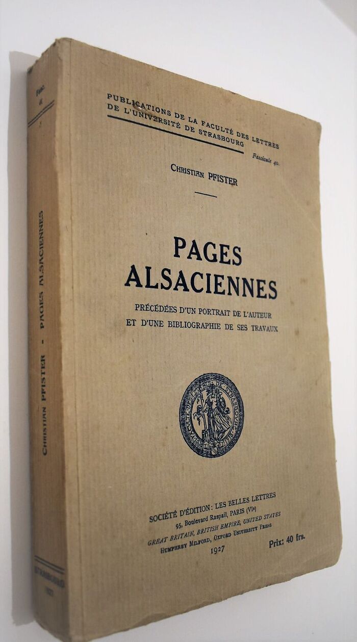 PAGES ALSACIENNES Précédées d'un Portrait de l'Auteur et d'une Bibliographie de ses Travaux Image