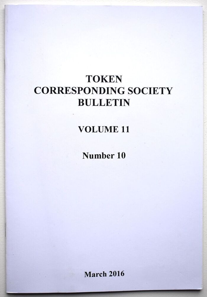 Token Corresponding Society Bulletin, Volume 11 Number 10, March 2016 Image