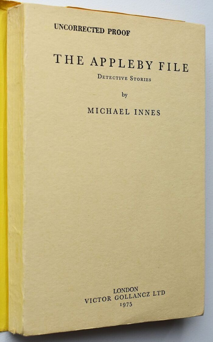 THE APPLEBY FILE Detective Stories [UNCORRECTED PROOF] Image