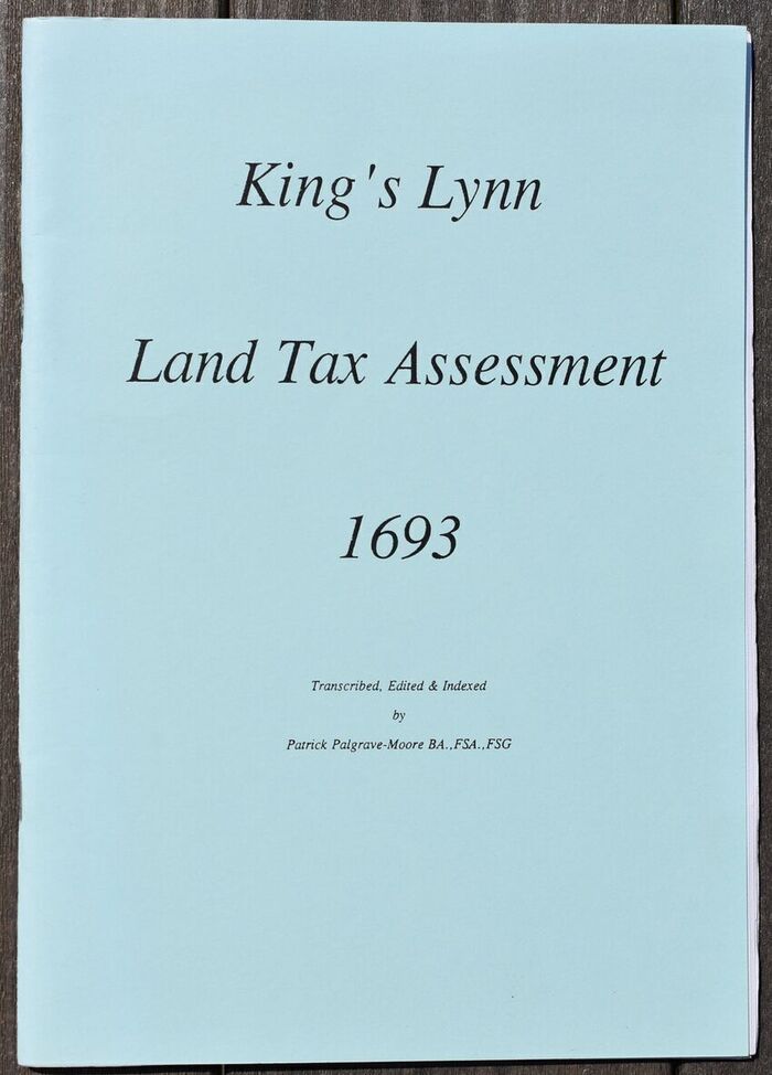 King's Lynn Land Tax Assessment 1692/3 Image