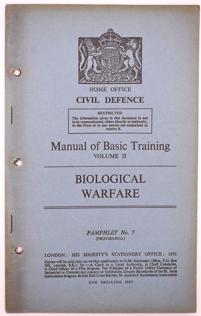 HOME OFFICE CIVIL DEFENCE MANUAL OF BASIC TRAINING Volume II BIOLOGICAL WARFARE Image
