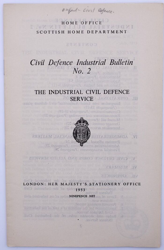 CIVIL DEFENCE INDUSTRIAL BULLETIN No.2 The Industrial Civil Defence Service Image