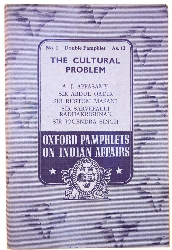 The Cultural Problem [Oxford Pamphlets On Indian Affairs No.1] Image