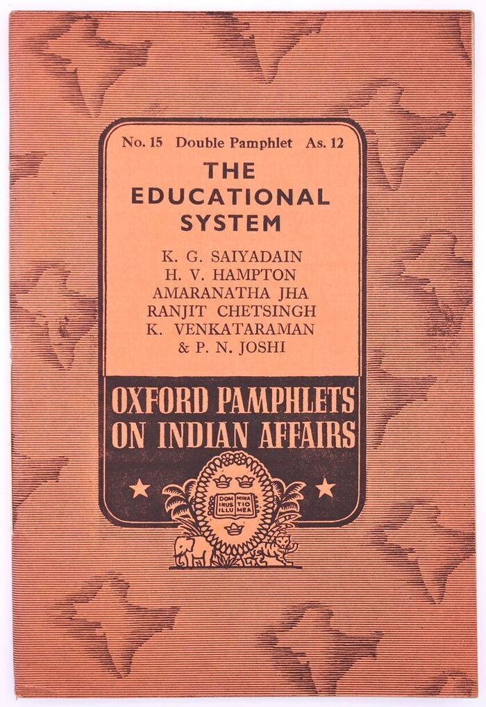 The Educational System [Oxford Pamphlets On Indian Affairs No.15] Image