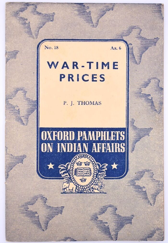 War-Time Prices [Oxford Pamphlets On Indian Affairs No.18] Image