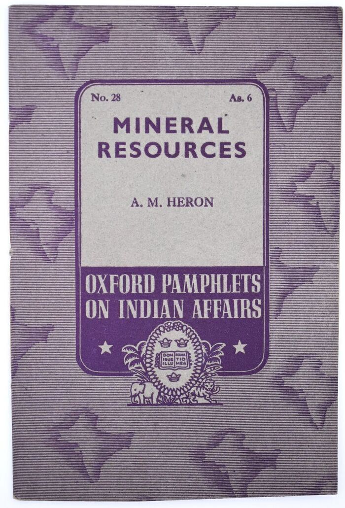 Mineral Resources [Oxford Pamphlets On Indian Affairs No.28] Image