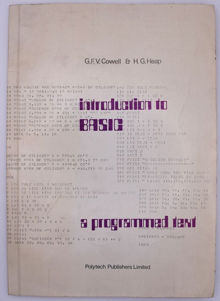 INTRODUCTION TO BASIC A Programmed Text Image