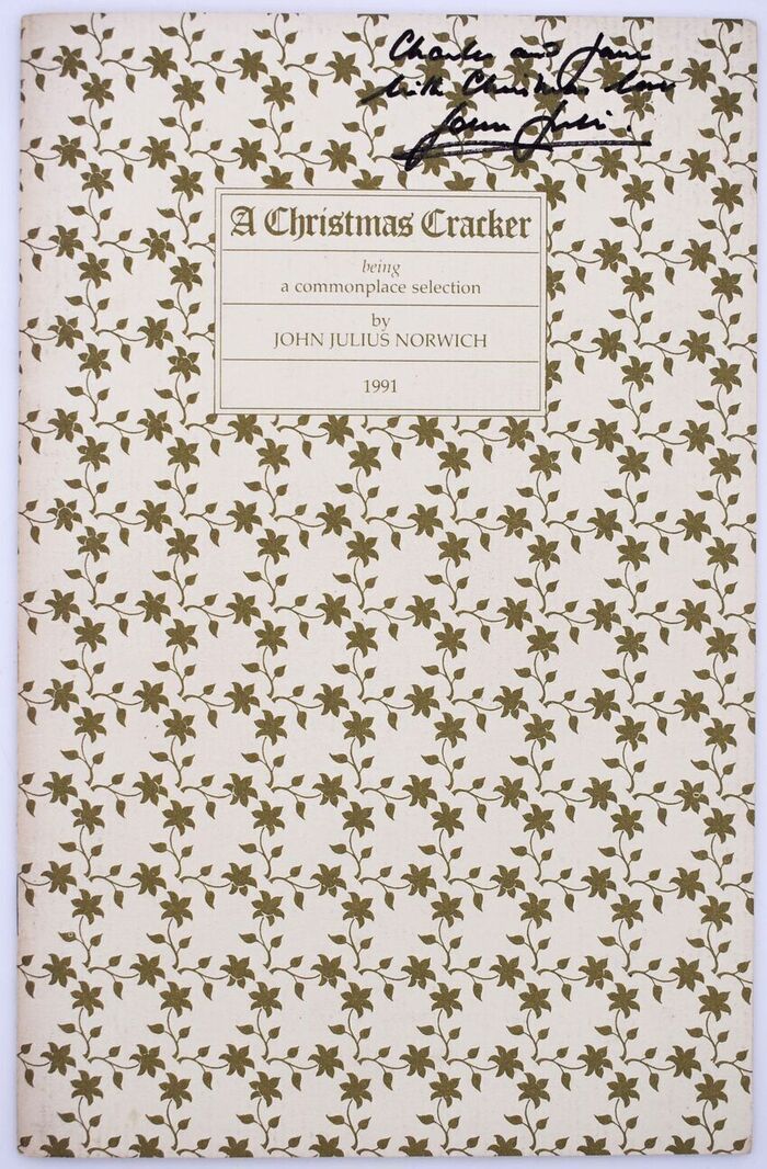 A CHRISTMAS CRACKER Being A Commonplace Selection 1991 [SIGNED] Image