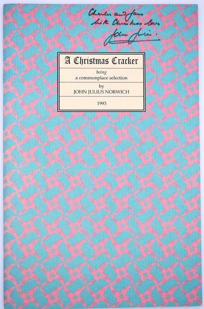 A CHRISTMAS CRACKER Being A Commonplace Selection 1993 [SIGNED] Image