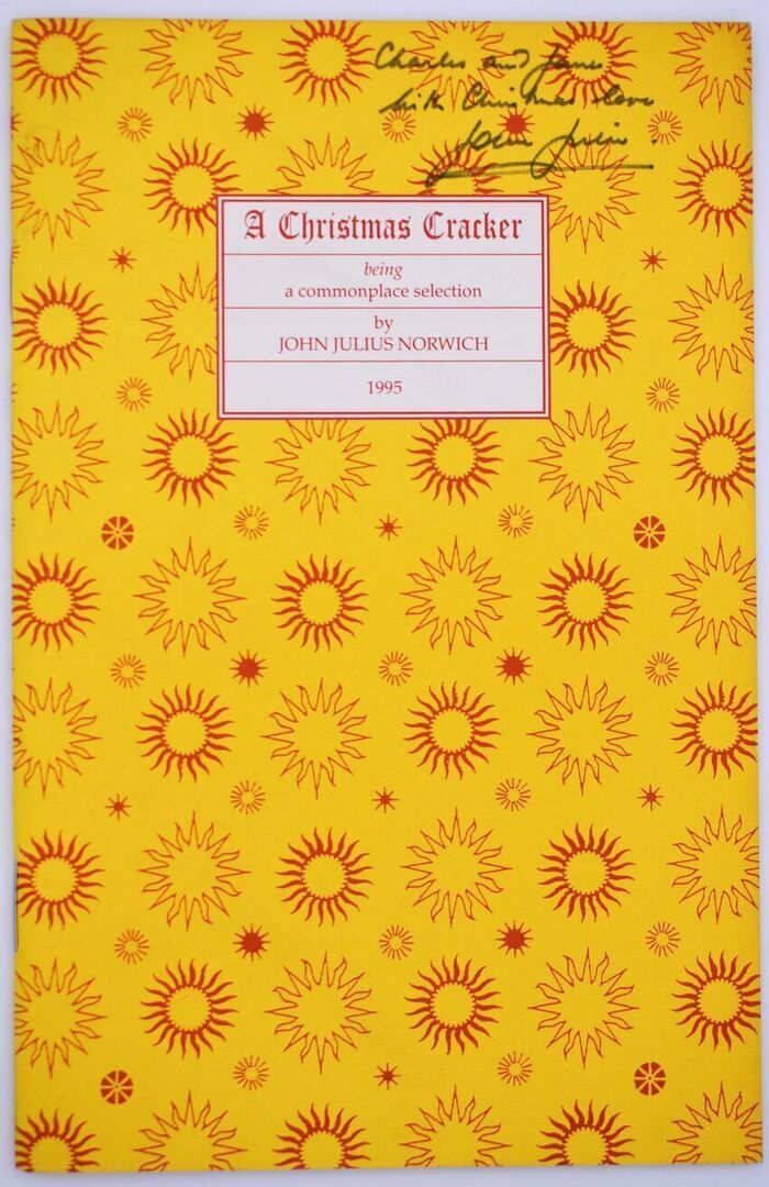 A CHRISTMAS CRACKER Being A Commonplace Selection 1995 [SIGNED] Image