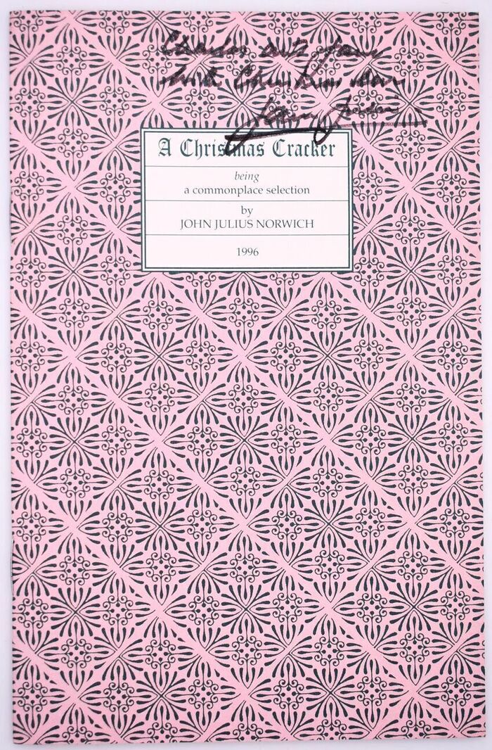 A CHRISTMAS CRACKER Being A Commonplace Selection 1996 [SIGNED] Image