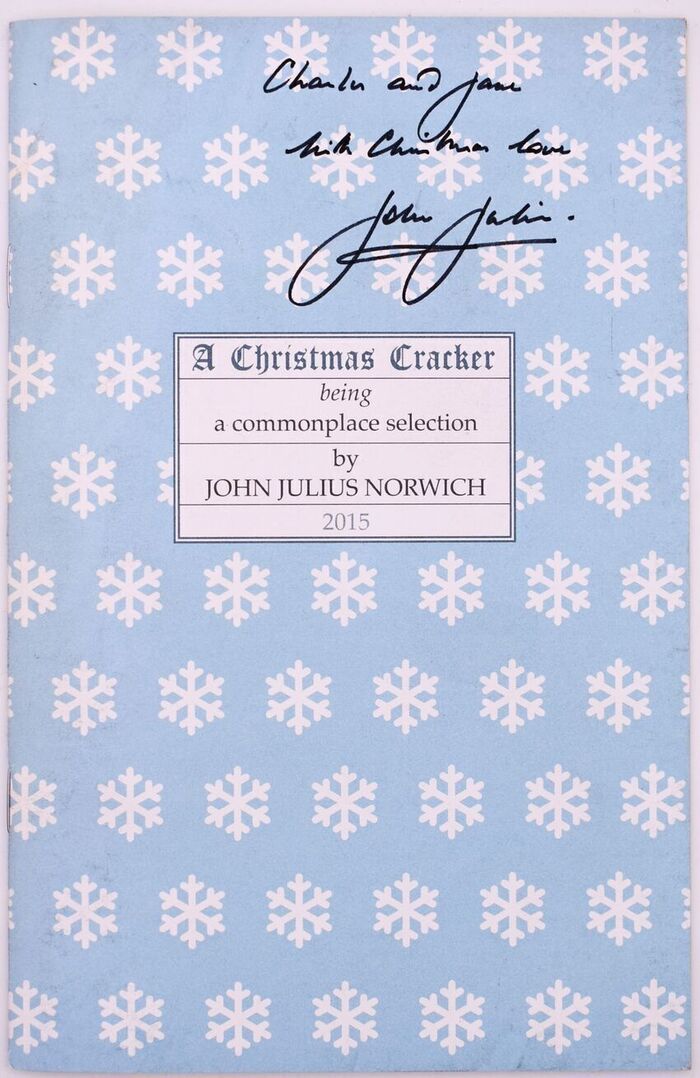 A CHRISTMAS CRACKER Being A Commonplace Selection 2015 [SIGNED] Image