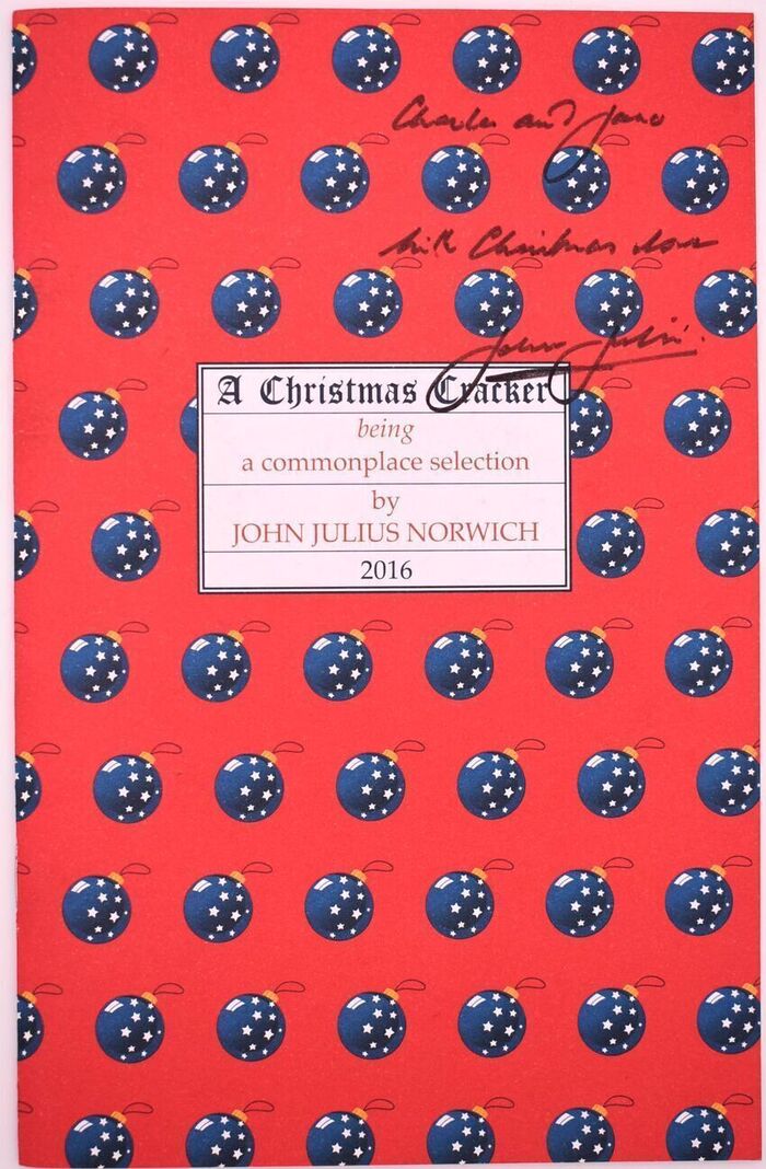 A CHRISTMAS CRACKER Being A Commonplace Selection 2016 [SIGNED] Image