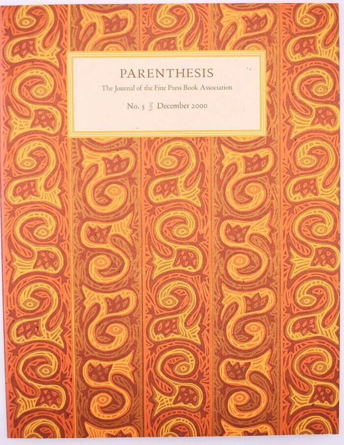 PARENTHESIS The Journal Of The Fine Book Press Association, No. 5, December 2000 Image
