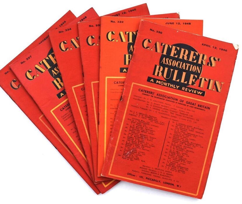 CATERERS' ASSOCIATION BULLETIN A Monthly Review [Six issues from 1946] Image
