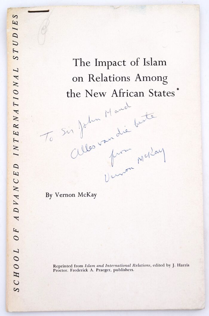 The Impact Of islam On Relations Among The New African States [SIGNED] Image