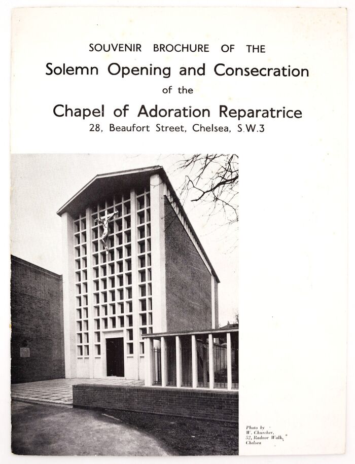 Souvenir Brochure Of The Solemn Opening And Consecration Of The Chapel Of Adoration Reparatrice Image