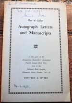How To Collect Autograph Letters And Manuscripts [SIGNED]