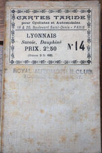 CARTE TARIDE N° 14 pour Cyclistes et Automobiles LYONNAIS Savioe, Dauphiné