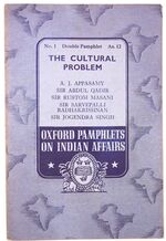 The Cultural Problem [Oxford Pamphlets On Indian Affairs No.1]