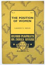 The Position Of Women [Oxford Pamphlets On Indian Affairs No.2]
