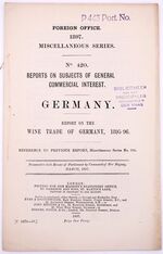 Report On The Wine Trade Of Germany, 1895-96