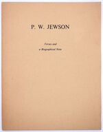P W JEWSON Verses And A Biographical Note [SIGNED]