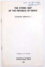 The Ethnic Map Of The Republic Of Kenya (Occasional Memoir No.1) [SIGNED]
