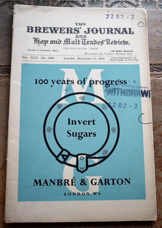 THE BREWERS' JOURNAL and HOP & MALT TRADES' REVIEW November 21 1956 Vol.XCII No.1094