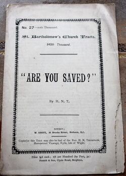 St. Bartholomew's Church Tracts - Are You Saved?