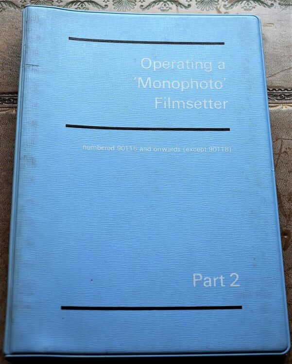 Operating A 'Monophoto' Filmsetter Part 2