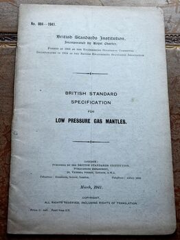 British Standard Specification For Low Pressure Gas Mantles